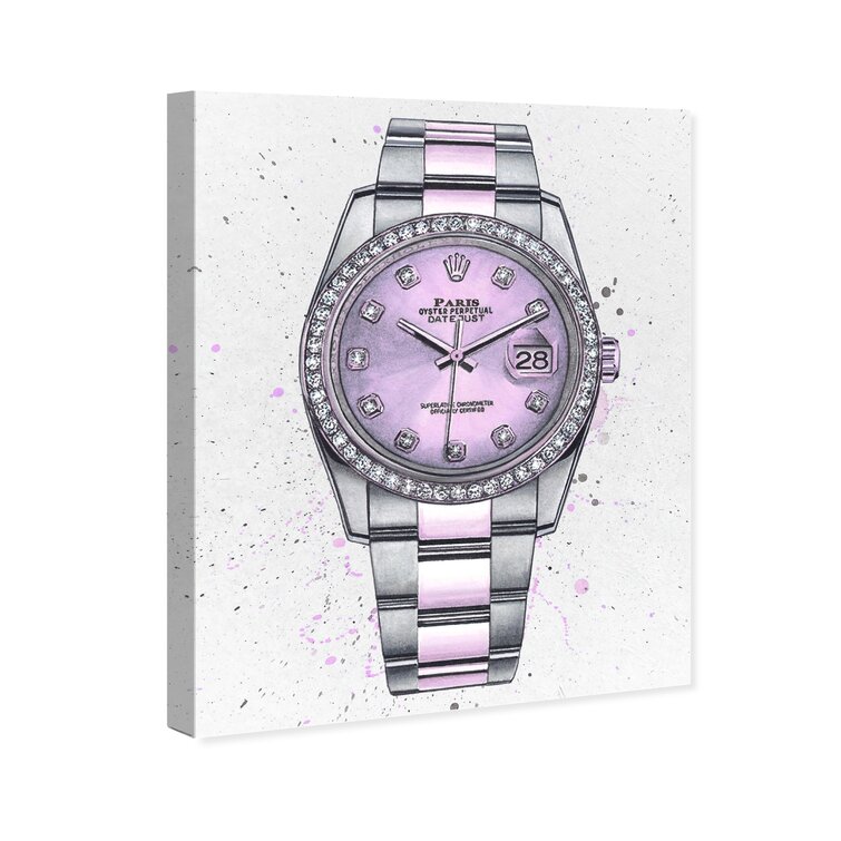 Lavender Style Watch On Canvas Print